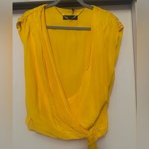 Zara Women's Vibrant Yellow Blouse